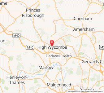 Map of High Wycombe, EnglandEngland