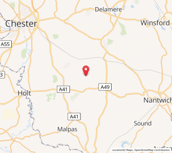 Map of Higher Burwardsley, EnglandEngland