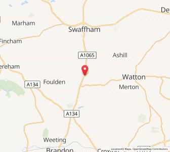 Map of Hilborough, EnglandEngland