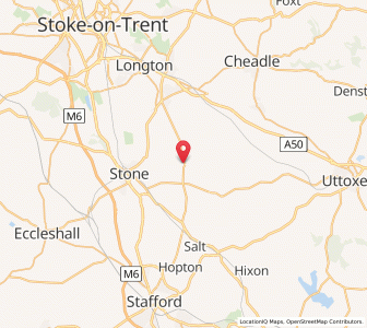 Map of Hilderstone, EnglandEngland