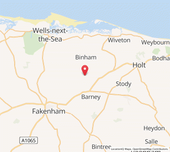 Map of Hindringham, EnglandEngland