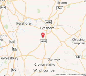 Map of Hinton on the Green, EnglandEngland