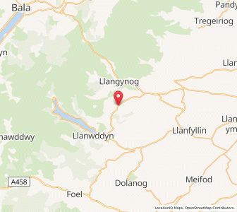 Map of Hirnant, WalesWales
