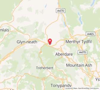 Map of Hirwaun, WalesWales