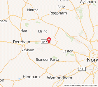 Map of Hockering, EnglandEngland