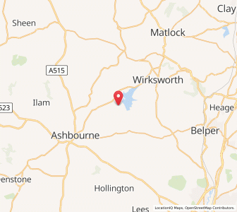 Map of Hognaston, EnglandEngland