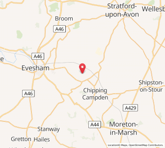 Map of Honeybourne, EnglandEngland