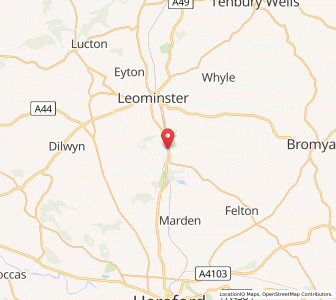 Map of Hope under Dinmore, EnglandEngland