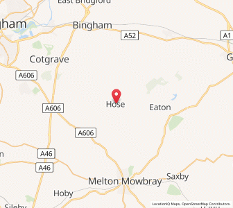Map of Hose, EnglandEngland