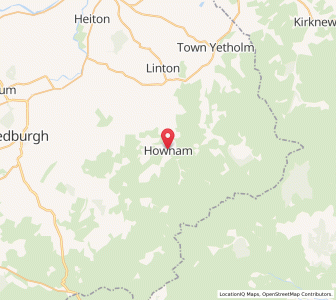 Map of Hownam, ScotlandScotland
