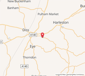 Map of Hoxne, EnglandEngland