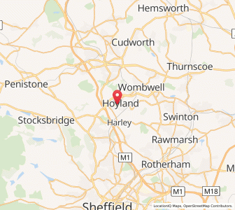Map of Hoyland Nether, EnglandEngland