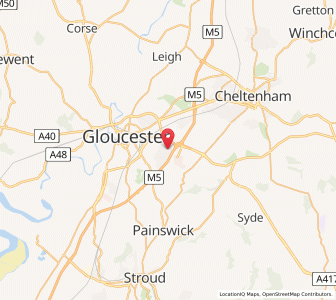 Map of Hucclecote, EnglandEngland