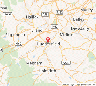 Map of Huddersfield, EnglandEngland
