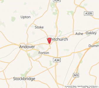 Map of Hurstbourne Priors, EnglandEngland