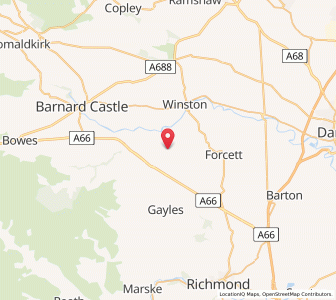 Map of Hutton Magna, EnglandEngland