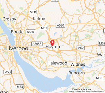 Map of Huyton, EnglandEngland