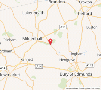 Map of Icklingham, EnglandEngland