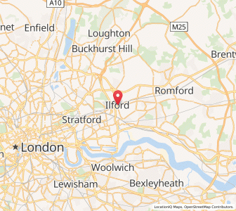 Map of Ilford, EnglandEngland