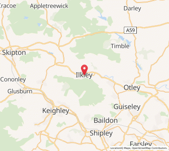 Map of Ilkley, EnglandEngland