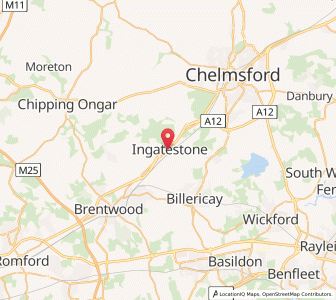 Map of Ingatestone, EnglandEngland