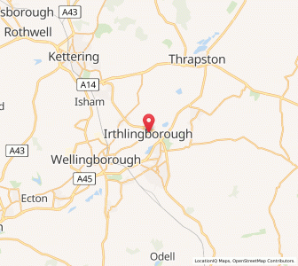 Map of Irthlingborough, EnglandEngland