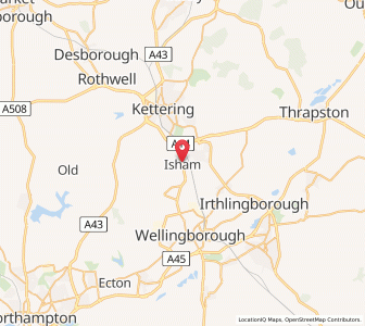 Map of Isham, EnglandEngland