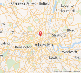 Map of District londonien d'Islington, EnglandEngland