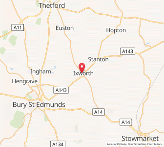 Map of Ixworth, EnglandEngland