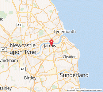 Map of Jarrow, EnglandEngland