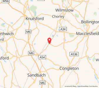 Map of Jodrell Bank, EnglandEngland