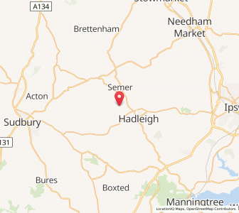 Map of Kersey, EnglandEngland