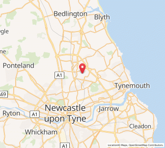 Map of Killingworth, EnglandEngland