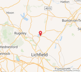 Map of Kings Bromley, EnglandEngland