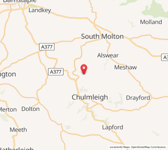 Map of Kings Nympton, EnglandEngland