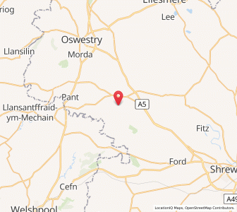 Map of Kinnerley, EnglandEngland