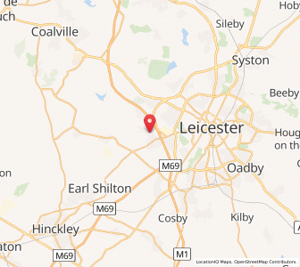 Map of Kirby Muxloe, EnglandEngland