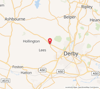 Map of Kirk Langley, EnglandEngland