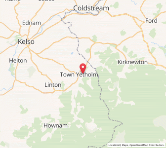 Map of Kirk Yetholm, ScotlandScotland