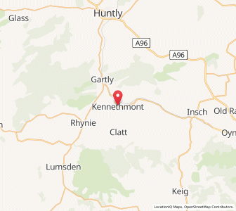 Map of Kirkhill of Kennethmont, ScotlandScotland