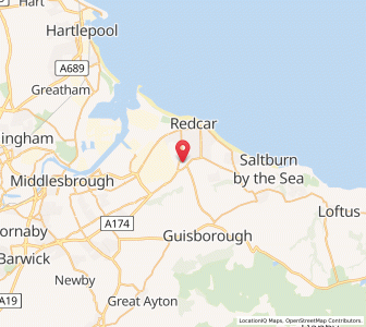 Map of Kirkleatham, EnglandEngland