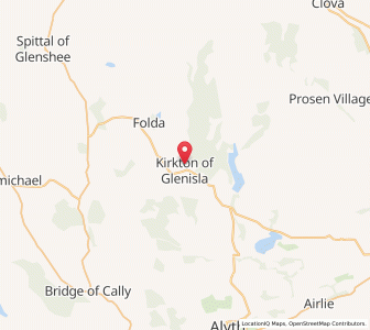 Map of Kirkton of Glenisla, ScotlandScotland