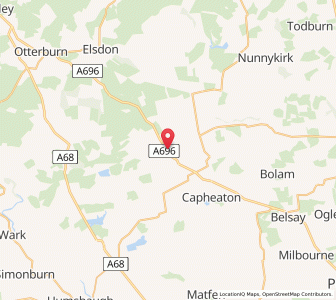 Map of Kirkwhelpington, EnglandEngland