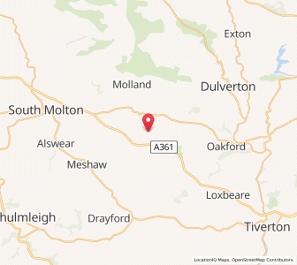 Map of Knowstone, EnglandEngland