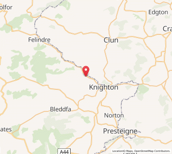 Map of Knucklas, WalesWales