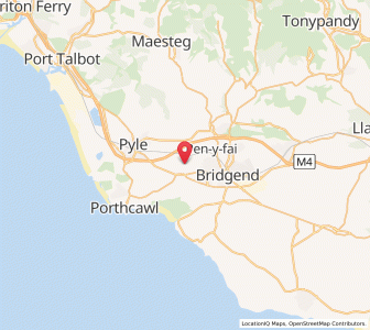 Map of Laleston, WalesWales