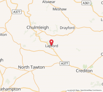 Map of Lapford, EnglandEngland