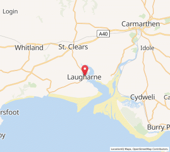 Map of Laugharne, WalesWales