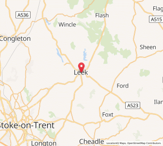Map of Leek, EnglandEngland