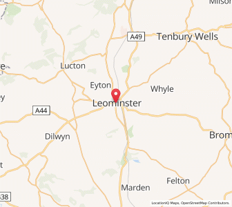 Map of Leominster, EnglandEngland
